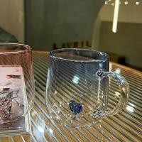 ราคา Heart Inside glass 3D ถ้วยน้ําแก้วสีไล่ระดับสี 400ml ของขวัญวันเกิดถ้วยคู่รัก (28865946193)