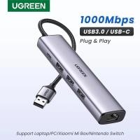ราคา UGREEN อะแดปเตอร์ USB Ethernet 1000/100Mbps USB3.0 HUB RJ45 Lan สําหรับแล็ปท็อปพีซี Xiaomi Mi กล่อง Macbook Windows USB-C HUB การ์ดเครือข่าย (41868905750)