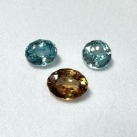 ราคา พลอยแท้เพทายฟ้า & เพทายน้ำตาล (Blue Zircon & Natural Zircon) ~ 6-8 mm (27069495030)