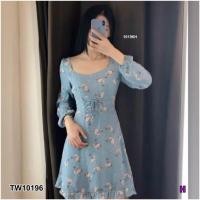 ราคา ส่งต่อเดรสสั้นแขนยาวสีฟ้าลายดอก งานเชือกผูกเอวรัดรูป ซิปหลัง ไซส์M งานป้าย vivin ผ้าดี ทรง สี ตามภาพ (51900091239)