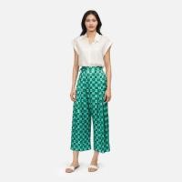 ราคา Graphic Floral Silk Twill Zip Fisherman Pants (40072236473)