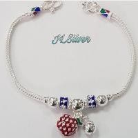 ราคา สร้อยข้อมือเงินแท้ ลงยาลายผลไม้ (4031395807)