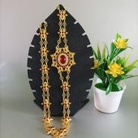 ราคา Accessories สังวาลย์ชุดไทย ประดับพลอยแบบแม่การะเกด สร้อยสังวาลย์ลายกุหลาบ เครื่องประดับชุดไทย (16061869265)