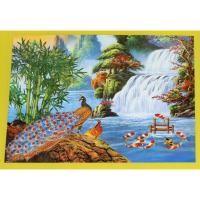 ราคา โปสเตอร์ นกยูงคู่ในป่าใผ่ ฝูงปลาในน้าตก ธรรมชาติ ภาพมงคล เสริมฮวงจุ้ย ภาพ รูปวิว น้ำตก สวยงาม สบายตา ขนาด 16×20นิ้ว (26653488369)