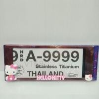 ราคา ป้ายทะเบียนรถยนต์สแตนเลสแท้ไทเทเนียมสีพาสเทลแบบกันน้ำลายคิตตี้ (7233330454)