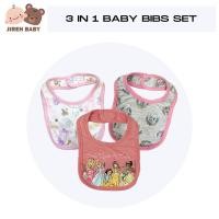 ราคา Disney Baby Cotton Bibik Bayi Saliva Towel Double Layer Princess Baby Girl Baby 3 in 1 Baby Bibs Set (26642987758)