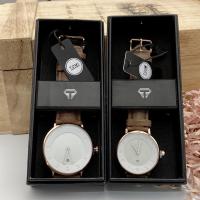 ราคา นาฬิกาแบรนแท้กันน้ำได้ TOMI นาฬิกาคู่รัก สายหนัง มีวันที่ พร้อมกล่องแบรน (8268861574)