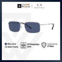 ราคา ARMANI EXCHANGE Armani แว่นกันแดด กรอบโลหะ ทรงสี่เหลี่ยมผืนผ้า สีเงิน สําหรับผู้ชาย - AX2044S (24483231833)