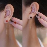 ราคา Beeggttd ต่างหูผู้หญิงต่างหูไทเทเนียมต่างหูโคลเวอร์ต่างหูโคลเวอร์สี่ใบจี้ต่างหูยาวป้องกันสนิมป้องกันการซีดจางสีทองแฟชั่น (41274708305)