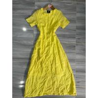ราคา ส่งต่อเดรสยาวแขนสั้นผ้าฉลุสีเหลือง งานกระดุมหน้า ไซส์S งานป้าย One&One ผ้าดี ทรง สี ตามภาพ (24415158184)