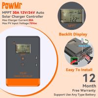 ราคา PowMr MPPT 30A Solar Charger Controller 12V 24V Auto Solar Controller PV Max Input 75Voc Lcd Backlit Display 2 พอร์ต Usb รับประกันฟรี (27607291088)