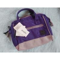 ราคา กระเป๋าถือ Anello ของแท้ 100% สีม่วง-ขอบเทา, Size Mini, มีสายสะพาย (ราคาป้าย 1,990) (20290577121)