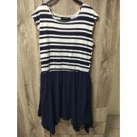 ราคา เดรสแขนกุดลายทางขาวน้ำเงินอกขนาด37-38เอว32-33ยาว42-43นิ้ว (40173363152)