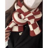 ราคา KOKLO.CO ผ้าพันคอไหมพรมวูล ลายตาราง (19059249602)