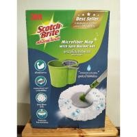 ราคา 3M สก๊อตซ์-ไบรต์ T1 ชุดไม้ถูพื้นไมโครไฟเบอร์+ถังปั่นแห้ง (24600484887)