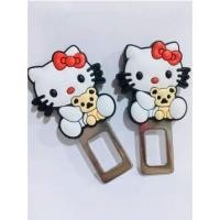 ราคา หัวเสียบเข็มขัดนิรภัยเพื่อตัดเสียงเตือน แบบยาง KITTY โบแดง (แพคคู่) #2321 (2493814690)