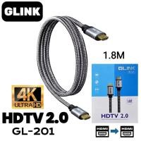 ราคา GLINK รุ่น GL-201 HDMI 2.0 Cable 4K สายถัก 4K Ultra HD Resolution ความยาว 1.8/3/5/10/15เมตร (29876155528)