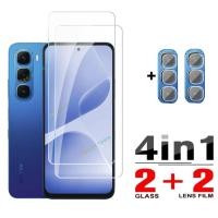 ราคา 4in1 ป้องกันหน้าจอสําหรับ Infinix Hot 60i 60 50 Pro 4G 5G Hot60i Hot60Pro ฟิล์มกระจกนิรภัยใส Soft Fibre แก้วกล้องเลนส์ป้องกันฟิล์ม (40808416691)