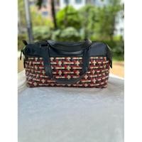 ราคา กระเป๋าทรงถือ หนังสานแท้ สลับสี มือสอง (42512169584)