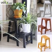 ราคา ไม้เนื้อแข็งมัลติฟังก์ชั่ครัวเรือนพับบันไดครัวเรือนโรงงานขายตรงสองชั้นมือถือบันไดอุจจาระหนาชั้นวางบันได x18ก (41222140121)