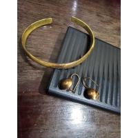 ราคา ต่างหูทองเหลือง​ทำสีทองโบราณ+กำไลทองเหลือง​(งานเก่าโบราณ)​ (25114904157)