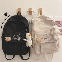 ราคา กระเป๋าเป้สะพายหลัง กระเป๋านักเรียน ผ้าแคนวาส แบบนิ่ม สไตล์เกาหลี สําหรับผู้หญิง (21127838495)