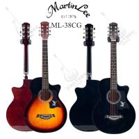 ราคา กีตาร์โปร่งเเละกีตาร์โปร่งไฟฟ้า เเบรนด์ MartinLee รุ่น ML-38CG ขนาด 38” เล่นง่าย คุณภาพดี (21789192341)