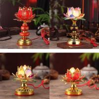 ราคา โคมไฟดอกบัวไฟฟ้าแบบเสียบปลั๊ก กงเดน โคมไฟดอกบัวหลากสี (25174566863)