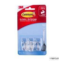 ราคา ตะขอแขวน ตะขอใสแกนเหล็ก ตะขออเนกประสงค์ ขนาดมินิ 3 ชิ้น รับน้ำหนัก 225 กรัม 3M Command™ Mini Hook รุ่น 17067CLR [S24] (18322594900)
