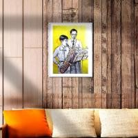 ราคา ภาพวาดในหลวง ร 9 กับ ร 10 LZ-K002 ร ๙ กับ ร ๑๐​ ทรงดนตรี ภาพวาดลายเส้นปากกาหมึกซึม งานปริ้นท์เลเซอร์ (5095613070)