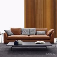 ราคา ล็อบบี้วิลล่ารวมกันโรงแรมชั้นแรกหนังวัวแสงหรูหราโซฟาสามที่นั่งโซฟาอิตาลีห้องนั่งเล่นโซฟาหนังแท้ ข2ว (40576101179)