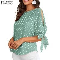 ราคา Zanzea เสื้อเบลาส์ คอกลม แขนยาวครึ่งแขน ลายจุด สไตล์วินเทจ สําหรับผู้หญิง (24920001175)