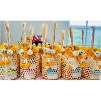 ราคา ชะลอมจุกขนาดฐาน 5” 6” และ 7" #สังฆทาน (ไม่รวมโบว์/ของในชะลอม) (7139480555)