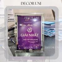 ราคา กรอบเกียรติบัตรตั้งโต๊ะพร้อมแก้วคริสตัลไร้ขอบ (41409498979)