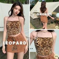 ราคา HOT SALEเสื้อครอปด้านหลังเป็นเชือกยาวผูกโชว์หลัง ลายเสือดาว (3046899611)