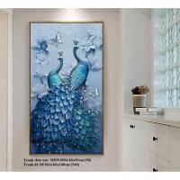 ราคา [ EMBROIDERED] นกยูงสีฟ้า ภาพวาดปักครอสติชคู่ MDW0594(60x90ซม.) (29640030912)