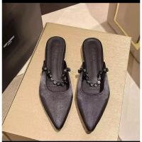 ราคา รองเท้าเปิดส้นสีดำคาดเพชร(used) (25981719741)