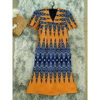 ราคา เดรสผ้าไทย สีเหลือง มือ2ป้ายออเร้น ไซต์M (23507841075)