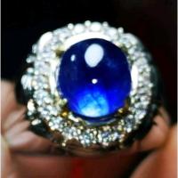 ราคา แหวนพลอยเพทายคริสตัลสีฟ้าไพลินศรีลังกาสําหรับผู้ชาย (40374786030)