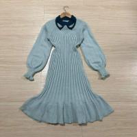 ราคา เดรสไหมพรม สีฟ้า ผ้ายืด (27350305580)