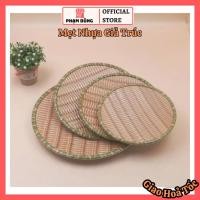 ราคา ถาดอาหารไม้ไผ่พลาสติกถาดใส่อาหารพลาสติกทรงกลมลายไม้ไผ่ (42266110683)
