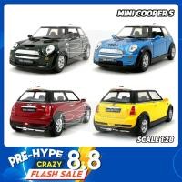ราคา โมเดลรถ MINI COOPER S หลังคาขาว (Scale 1:28) โมเดลรถเหล็ก มีลานวิ่งได้ Kinsmart (291298829)