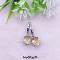 ราคา L6437 ต่างหูพลอยซิทรีนแท้ ( Natural Citrine ) แบบอิงลิชล็อค ตัวเรือนเงินแท้925 ชุบทองคำขาว (17095554289)