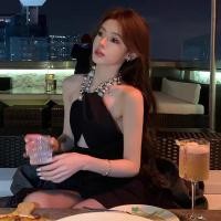 ราคา ชุดเดรสสีดำสายเดี่ยวกางเกงเซ็กซี่ (27089573574)