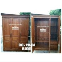 ราคา ตู้เสื้อผ้าไม้สักแท้ๆ100% (6336992901)