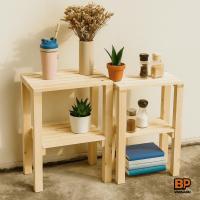 ราคา Shelfie – ชั้นวางของไม้สน 2 ชั้น สไตล์มินิมอล โต๊ะข้างโซฟา โต๊ะหัวเตียง ชั้นวางหนังสือขนาดเล็ก (44204989651)