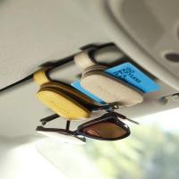 ราคา คลิปแว่นตารถยนต์ sainkho คลิปแว่นตารถยนต์ Cowhide รถแว่นตากันแดดกรอบหนังแท้ผู้ถือบัตรโรงรถ Sun Visor คลิป 8.8 (26141983779)