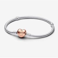 ราคา สร้อยข้อมือหัวใจโรสโกลด์ pandora ของแท้ มือหนึ่ง (26725189829)