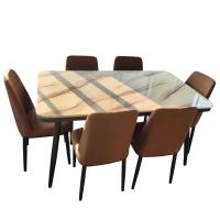 ราคา ชุดอาหารหน้าหิน6ที่นั่งสีน้ำตาล (19841074026)