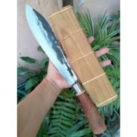 ราคา มีดเหน็บบัว มีดเหน็บปลายบัว มีดเหน็บ (E-Nep) มีดอีเหน็บ มีดเดินป่า มีดแคมป์ 10.4” SUP9 ผิวไฟ ด้ามพะยูง ฝักสัก รัดหวายถัก (22315545075)